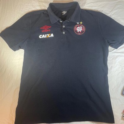 Athletico Paranaense Brazil Black Red Polo jersey Shirt UMBRO Embroidered Logo L