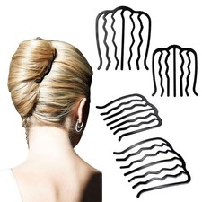 4 Pcs Hair Fork Clip Metal Hair Side Combs Bun Updo Hair Sticks French Twist ...