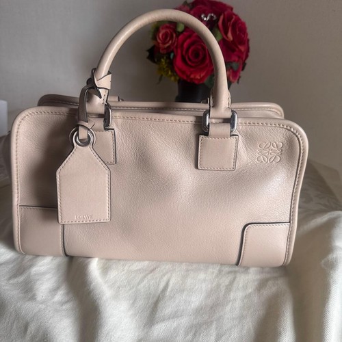 LOEWE Amazona 28 2-Way Leather Handbag Beige/ Ash