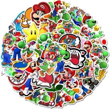 50pcs Mario Stickers Pack Cute for Kids Teens Adults Waterproof Mlo