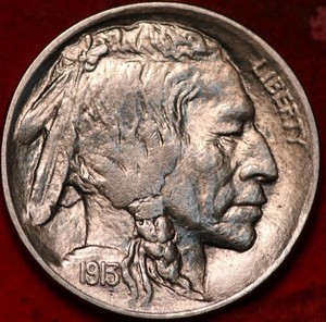 Uncirculated 1913 Type II Philadelphia Mint Buffalo Nickel