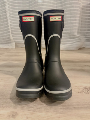Hunter Women Original Short Reflective Outline Rain Boot Black Size 10 