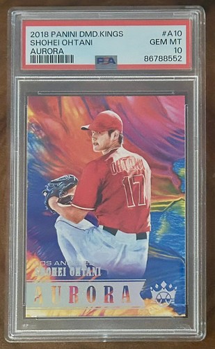 2018 Panini Diamond Kings Baseball #A10 Shohei Ohtani Aurora PSA 10 Rookie Card