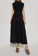 ALAIA Women's Black Wool Fit & Flare Midi Dress Size 36