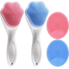 Silicone Face Scrubber and Exfoliator Brush - Facial Cleansing Blue pink