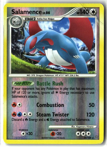 2008 Salamence ⭐️ 24/100 Reverse Holo Rare Stormfront Pokemon HP