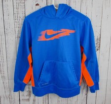 Nike Therma-Fit Boys Hoodie Pullover Blue/Orange 624926-406 Large