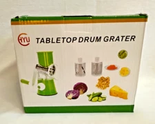 Tabletop ROTARY Drum GRATER GREEN, NEW 3 Stainless Steel Changeable Blades #3170