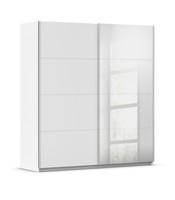 SchwebetüRenschrank Kleiderschrank Schlafzimmerschrank 2-TüRig Mit Spiegel Weiß