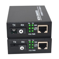 10/100Mbps Ethernet Media Converters, Bi-Directional Single-Mode SC Fiber - A...