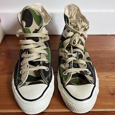 VTG 80s Converse all star Hi Top camouflage deadstock W/ Box VTG 80s Converse all star Hi Top camouflage deadstock W/ Box