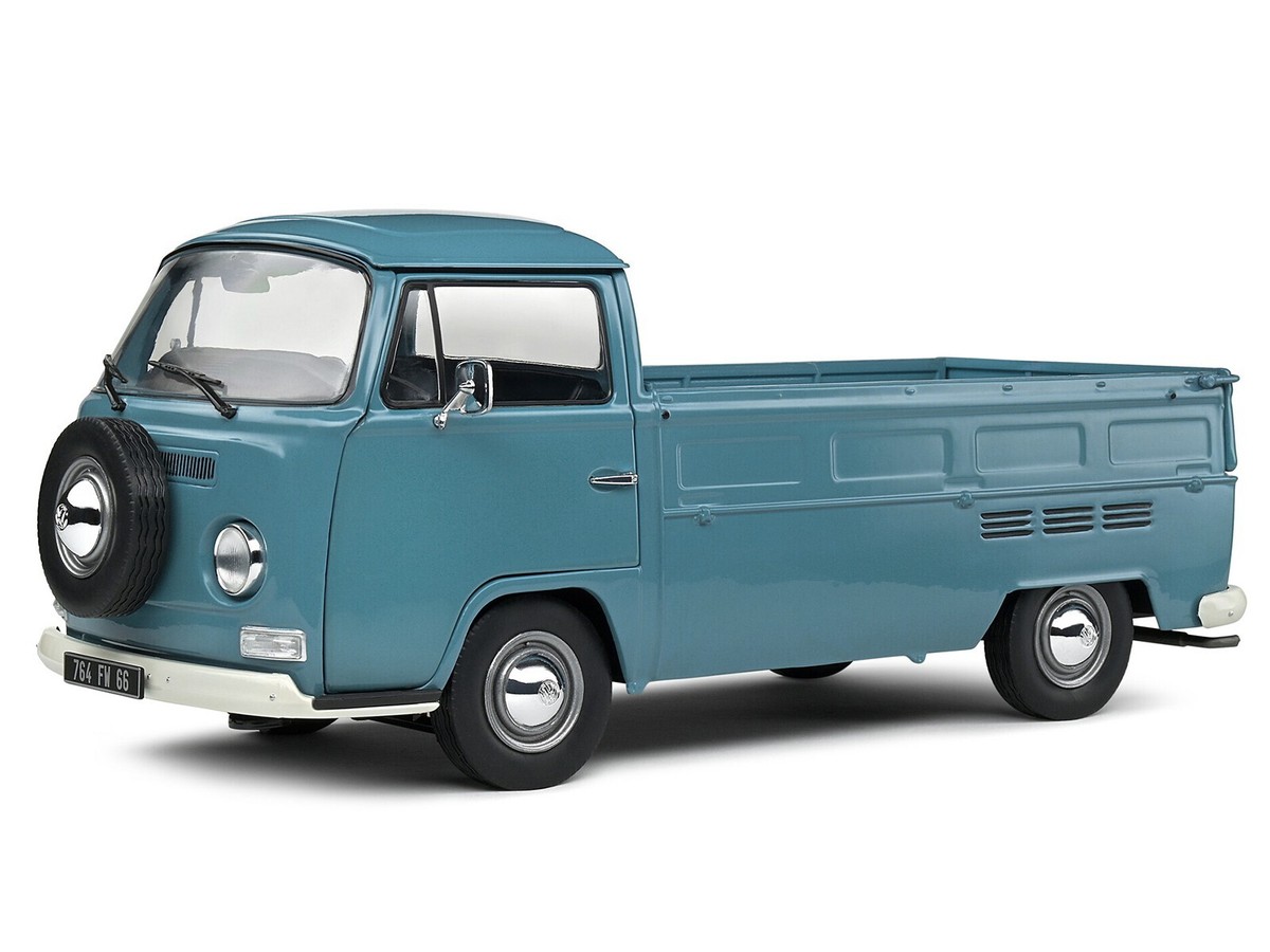 1968 VOLKSWAGEN T2 PICKUP PETROL BLUE 1/18 DIECAST MODEL BY SOLIDO