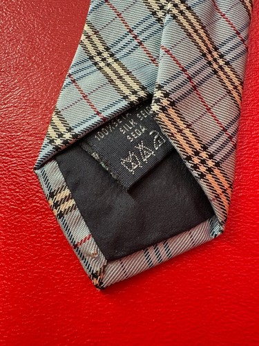 Burberry London Herrenkrawatte blau kariert Karomuster 100 % Seide - Bild 14 von 14