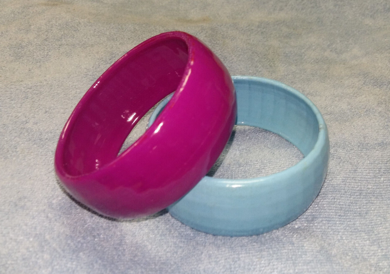 3D Printed Sky Blue & Purple Chunky Lightweight Minimalist Bangle Bracelets-image