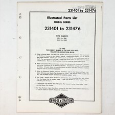 Vtg 1973 Briggs & Stratton 231401-231476 Illustrated Parts List