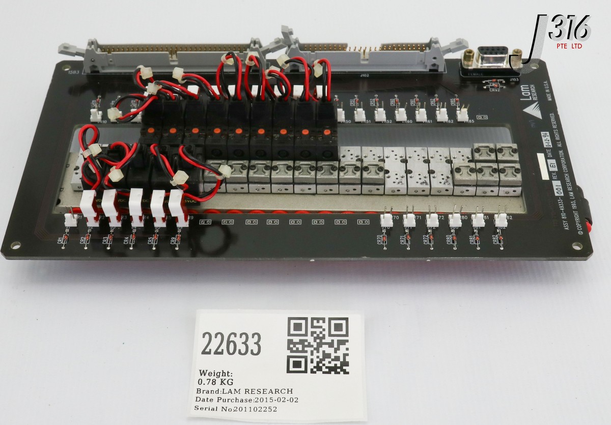 МFG -ラジェントヒータービルトインお値引き 22633 LAM RESEARCH PCB, GAS PANNEL W/ 14X SMC NVJ114Y VALVE 810