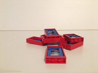 pack of 8 LEGO SLIM windows 1x4x3 BLUE frames YELLOW panes pack of 8 LEGO SLIM windows 1x4x3 BLUE frames YELLOW panes