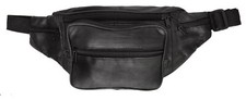 New Black Leather Waist Fanny Pack Belt Bag Pouch Travel Hip Purse Men Women 50"