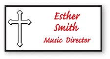 CHURCH NAME BADGE #4 PERSONALIZED CUSTOM FOR YOUR ORGANIZATION MAGNETIC FASTENER