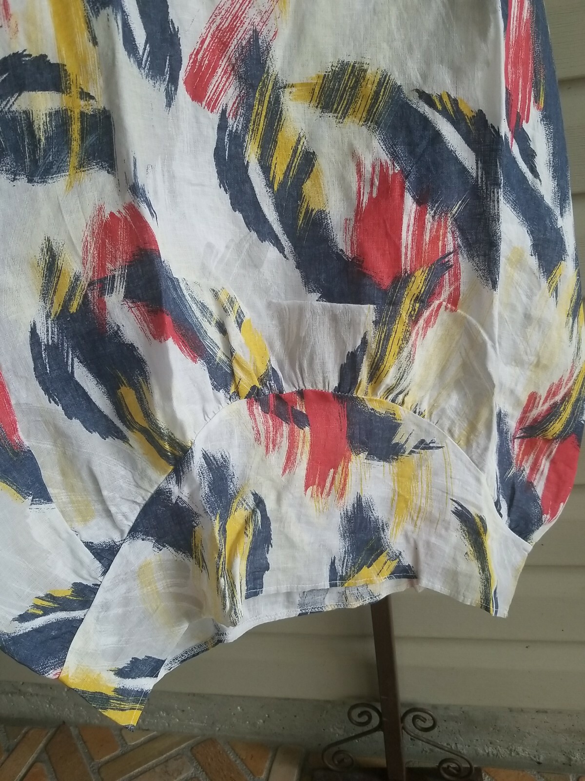 ROSEMARINE Italy Linen Sleeveless Ruched Hem Midi Long Dress M Pockets