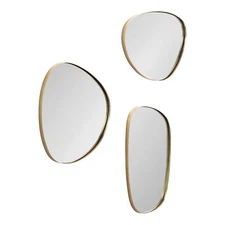 Kate and Laurel Rollo Modern Irregular Metal Wall Mirror Set, Set of 3, Varyi...