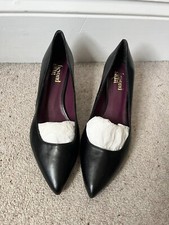 Beyond Skin Black Vegan Leather Low Heels Shoe Size UK 7 Eu 40 Worn Once