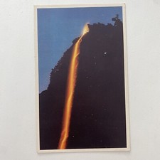 Yosemite National Park California CA Fire Fall Glacier Point Vintage Postcard 