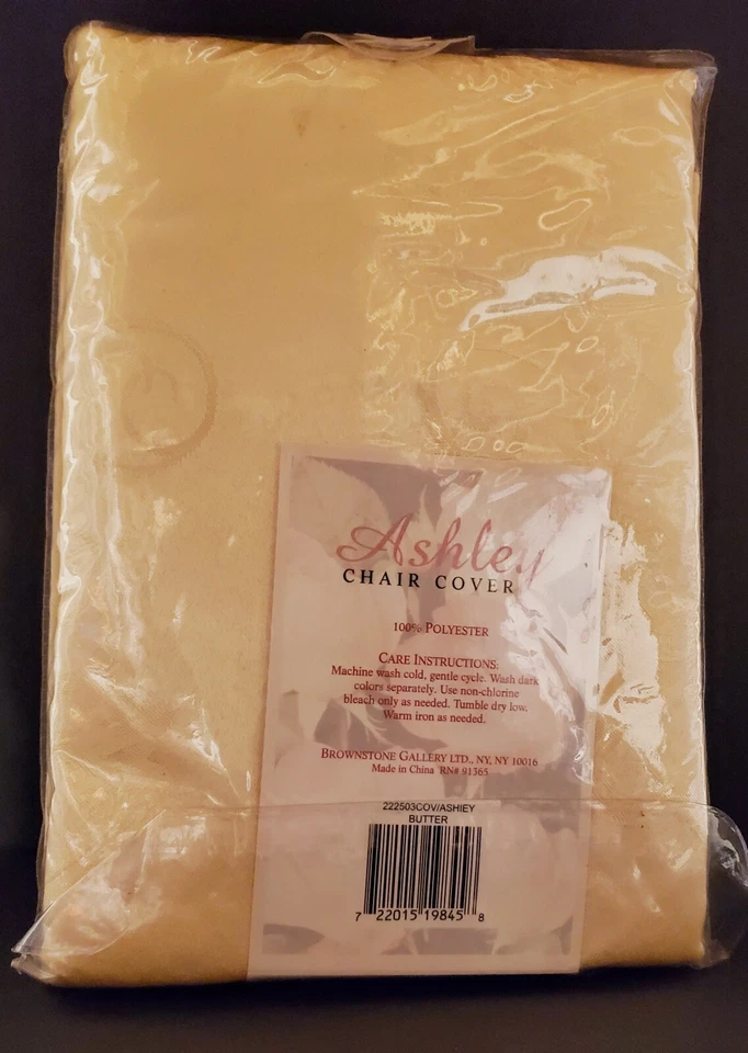 NEW Ashley Brownstone Gold Armless Chair Cover Embossed Flower Design - Image 2 of 2