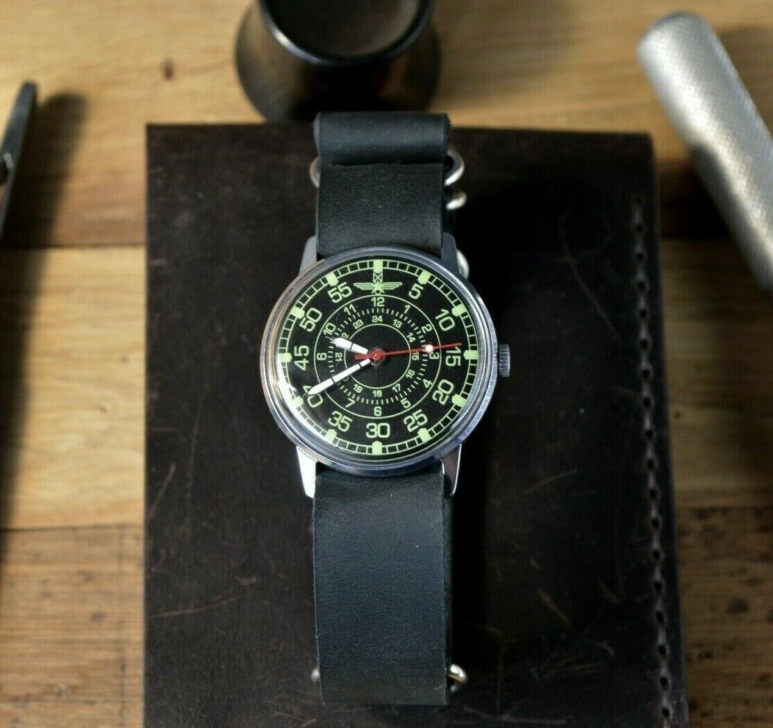 Pobeda Naval Aviation mens Vintage wrist watch vintage 1960s USSR