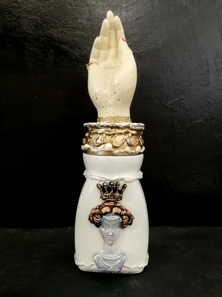 accesorios muñeca artista arte roble marioneta casa princesa mano corona reina tarro Foto 2 de 4