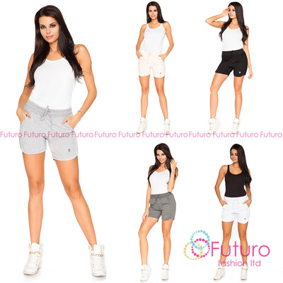 Womens Sport Shorts With Pockets Stretchy Cotton Hot Pants Size 12  FT1236 UK