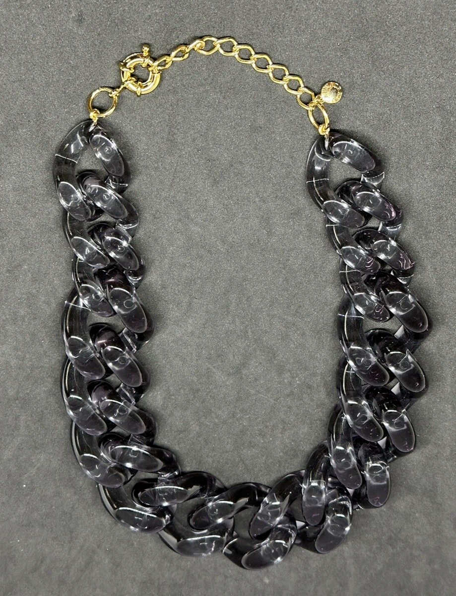 J.Crew Chunky Acetate Link Necklace Pale Graphite NWOT 17 J.Crew Chunky Acetate Link Necklace Pale Graphite NWOT 17