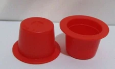 Lot of 100 Red Round Plastic Tapered Hole Plug Caps 0.580 - 0.675 in OD 018E