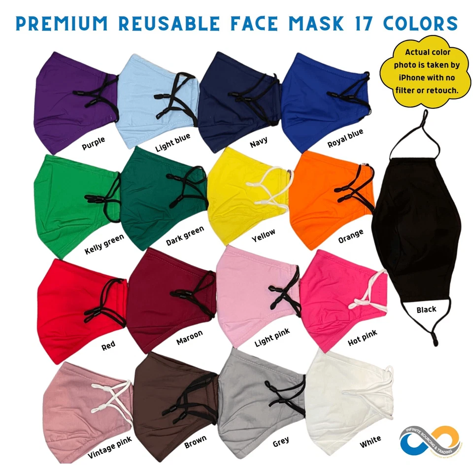 Face Mask, Mask with Nose Wire, Cloth Face Mask, Reusable & Washable Face Mask - Image 4 of 4