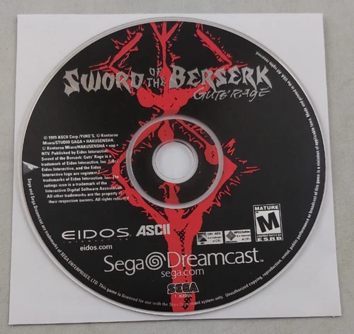 Sword of the Berserk: Guts' Rage (Sega Dreamcast, 2000) Game Only - Tested