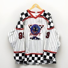 Madison Monsters Game Worn Hockey Jersey Rusty Wallace Kent Hawley Autograph UHL