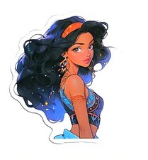 Disney Princesses Aladdin JASMINE Cartoon Water Resistant Sticker