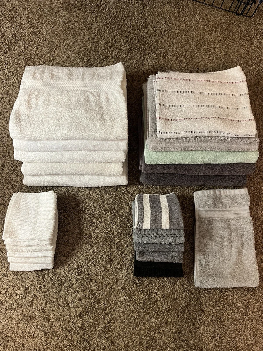 Bath Towels Washcloths Hand Face Towel Bundle Lot Of 24 Comfort Bay