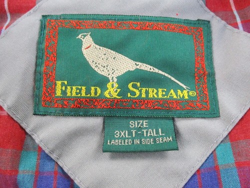VTG Field & Stream Jacket Mens 3XLT Bomber Plaid Lined Harrington Jacket Gray - Picture 3 of 8