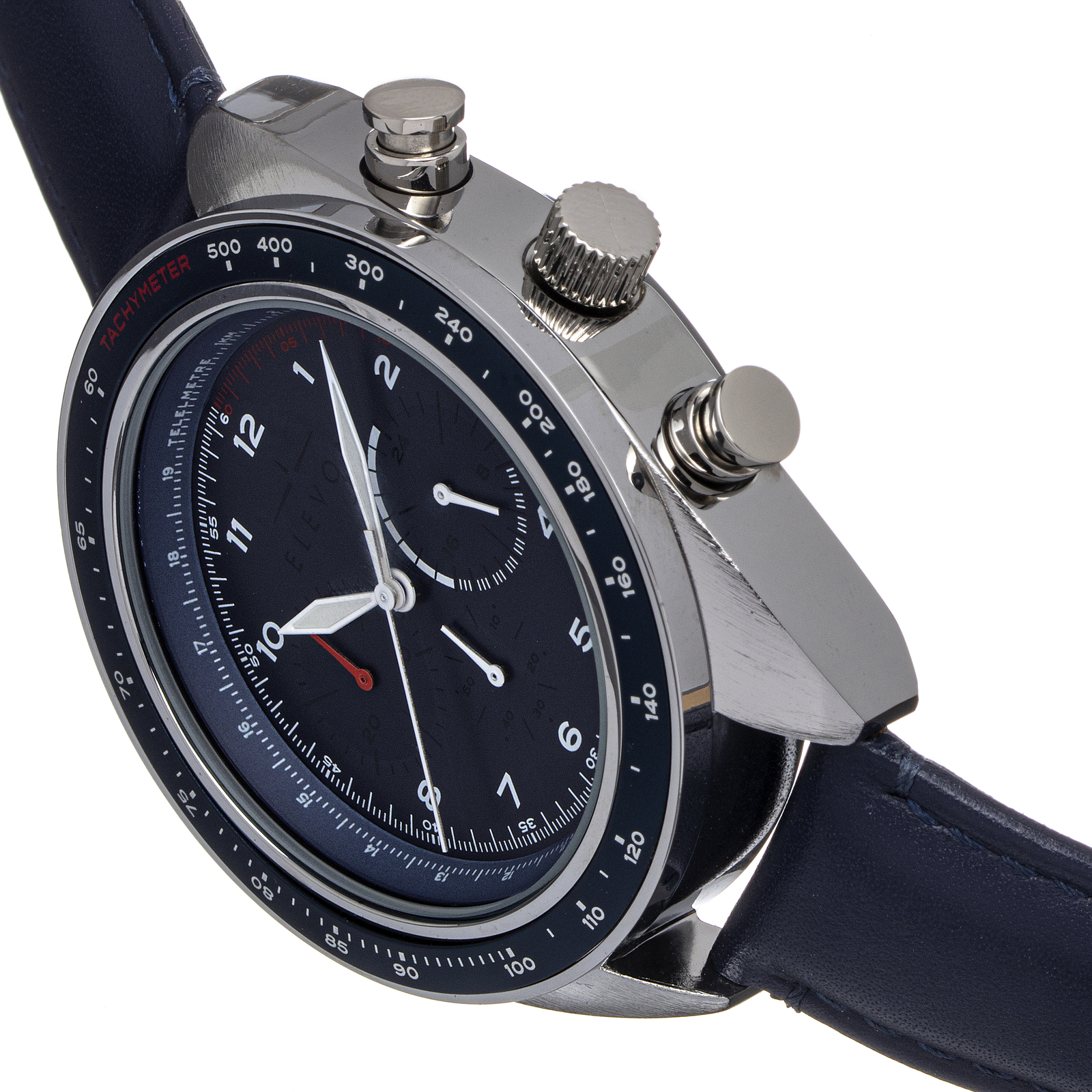 Elevon Bombardier Chronograph LeatherStrap Watch Navy eBay