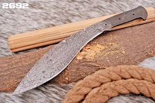 12" Custom Made Damascus Steel Gurkha Kukri Blank Blade Knife  x-122