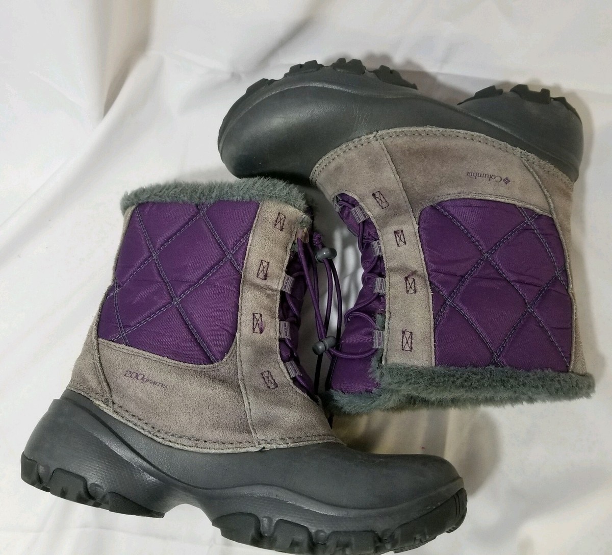 Columbia Waterproof Snow Winter Boots Insulated gray and purple Size  Women's
