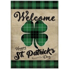 St. Patrick's Day Welcome 12x18in Double-Sided Garden Flag for Yard Home Decor