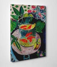 🐠 Quadro Matisse Pesci Rossi Stampa di Pregio su Tela Cotone Vernice Pennellate