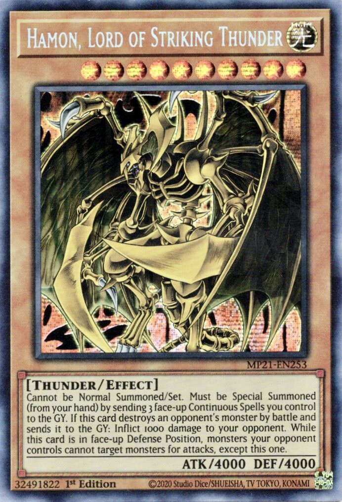 Yugioh Hamon, Lord of Striking Thunder MP21-EN253 Prismatic Yugioh Hamon, Lord of Striking Thunder MP21-EN253 Prismatic