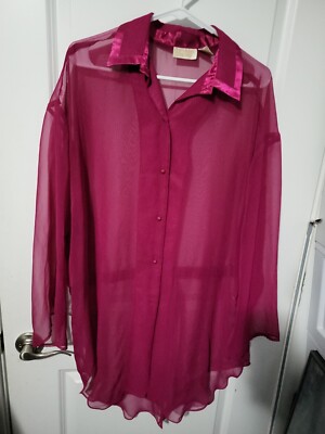 VICTORIA'S SECRET Gold Label Hot Pink button down shirt dress sheer sz M/L | eBay VICTORIA'S SECRET Gold Label Hot Pink button down shirt dress sheer sz M/L | eBay