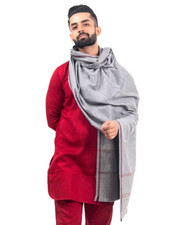 Plain Woollen Dushala Lohi Soft Meditation Comfortable Stole Warm Pashmina Shawl