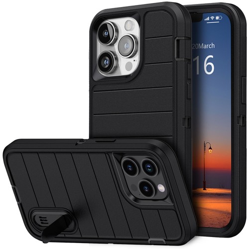 For Apple iPhone 13 Pro Max/13 Pro/13 Shockproof Case Stand Holder Rubber Cover - Picture 14 of 36