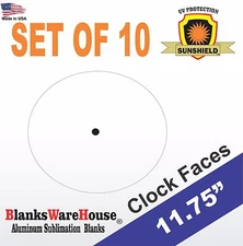 CIRCLE / ROUND CLOCK FACES SUBLIMATION BLANKS 11.75"  .025" thick -  set of 10**