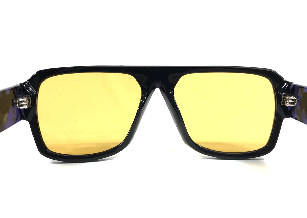 Prada Geometric SPR 16W-F Sunglasses Black Yellow Marble Amazon.com: Prada PR 22YS Black/Yellow 56/16/140 men  main image 2